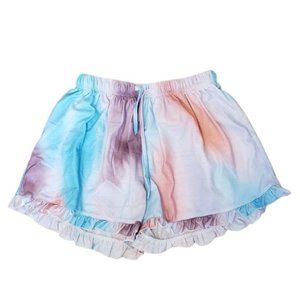 3/$15 Pastel Tie Dye Ruffle Pajama Shorts Size Small
